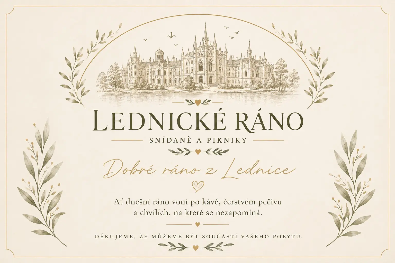 Ilustrace Lednické ráno pro hosty ubytování